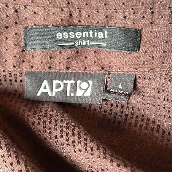 Apt. 9 Women's Essential Shirt Dark Brown Polka Dot Short Sleeve Size L - Picture 4 of 5